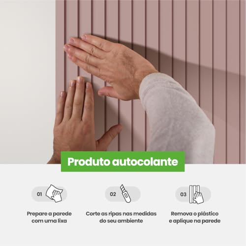 Painel Ripado Papel de Parede Autocolante EVA Laminado Textura Relevo Moderno Linha Play Meu Rodapé