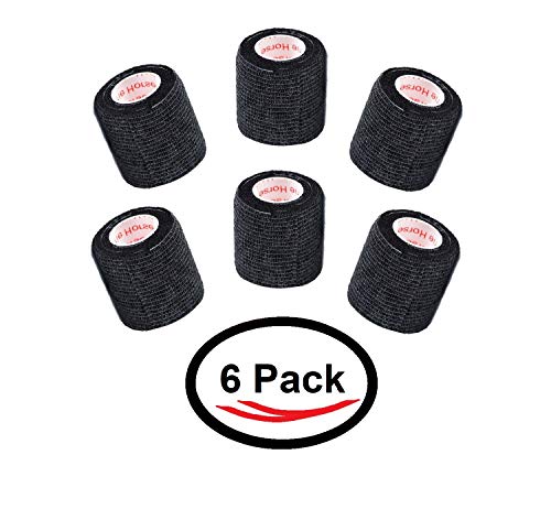 Prairie Horse Supply 2 Inch Self Adhesive Medical Bandage Wrap Sport Tape (Black Bean) (6 Rolls) Self Adherent Cohesive First Aid Sport Flex Wrist Ankle Knee Sprains And Swelling #TOP4