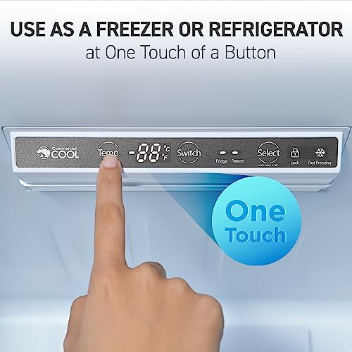 Image of Commercial Cool Upright Freezer Stand Up Convertible Freezer or Refrigerator with Reversible Door, 10.8 Cubic Feet, White