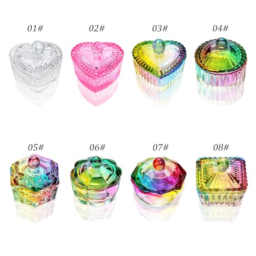 Recipiente de cristal para acrílico en forma de corazón miniatura 4