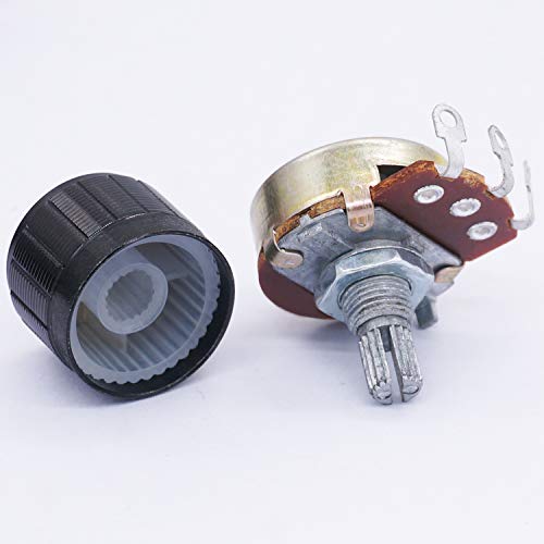 Twtade / 3Pcs Wh138 100 Ohm Potentiometer Single Turn Rotary Linear Variable Potentiometer +3Pcs Black Aluminum Alloy Knob #TOP4