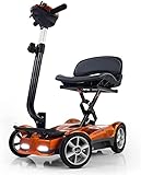 EV Rider Transport AF 4W Lightweight Automatic Folding Mobility Scooter - Airline Friendly (Gold)