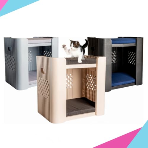 Casa De Gato e Cachorro Dois Andares Duplex Pet Stand Porte Pequeno Beliche - 2 Caminha Pet (Cinza)