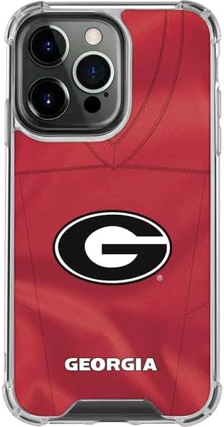 Skinit Clear Phone Case Compatible with iPhone 14 Pro - Officially Licensed University of Georgia Bulldogs Design