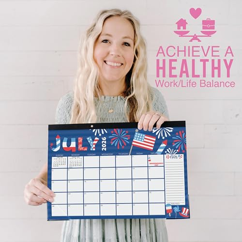 Image of Hadley Designs Large Teacher Desk Calendar 2026-2027 - Desktop Calendar 2026, 18-Month Academic Desk Calendars for School, Home & Office, Cute Classroom Must Haves, Back to School Teacher Gifts