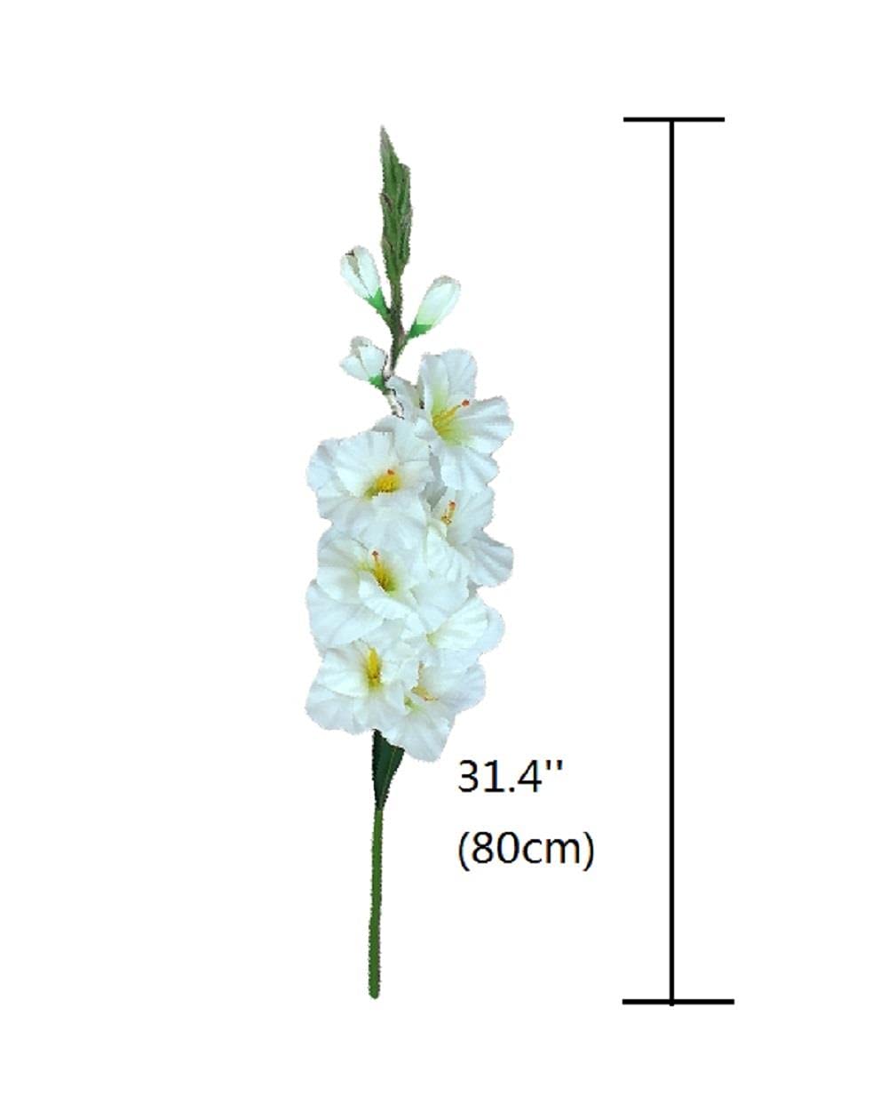 Kesio 5Pcs Artificial Flowers Gladiolus Silk Fake Flower for Kitchen Home Hall Yard Terrace Party Birthday Wedding DIY Bouquet Decoration(Yellow)