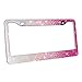 TASIRO Pure Handmade Bling Bling 7 Row Rhinestones Stainless Steel Metal License Plate Frame Bonus 2 Matching Screws Caps (white/pink/rosered)