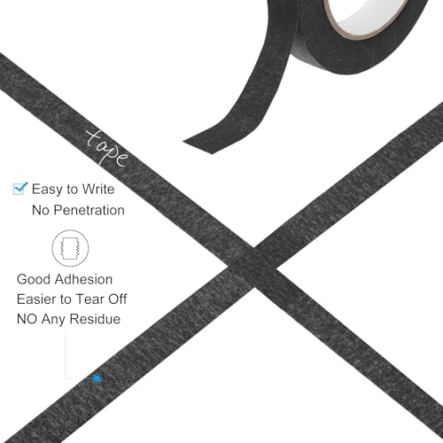 Image of PATIKIL Masking Tape 1 Inch x 22 Yard, 3 Roll General Purpose Adhesive Painting Tape Painters Tape for Arts Crafts Label, Black