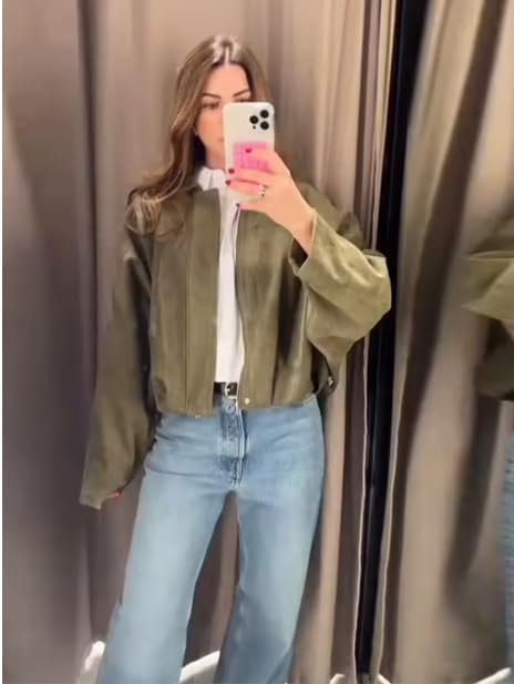 Womens Faux Suede Jackets Fall Fashion Outfits Coat Winter Clothes Open Front Cropped Jacket - Image 3