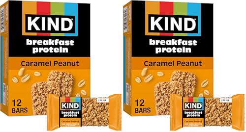Image of KIND Breakfast Protein Bars,Caramel Peanut,Healthy Snacks,Gluten Free,8g Protein,6 Count (Pack of 2)