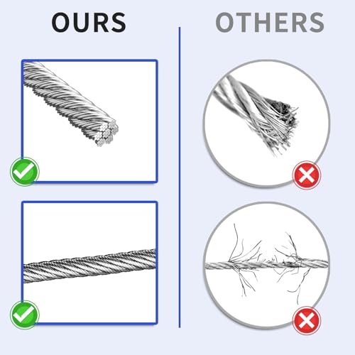 Image of LuckIn 1000FT Premium Deck Railing Cable - 1 /8 inch Diameter T316 Stainless Steel Cable, 7x7 Strands Wire Railing Hardware