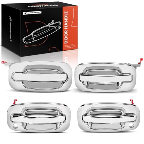 A-Premium - 4Pcs Chrome Exterior Door Handles - Compatible with Chevy Silverado 1500 2500 3500, Tahoe, Suburban, Avalanche & GMC Sierra, Yukon & Cadillac - 2000-2007 - Front & Rear Driver & Passenger