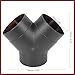 HEROFFIX 75mm Car Heater Warm 3 Way Air Ducting Pipe Y Shape Outlet Connector Black Plastic Replace Parts