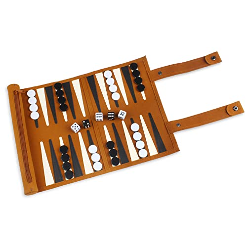 Andux Rollable Board Game Portable Travel Chess Set PGSLQ-01 (Backgammon)
