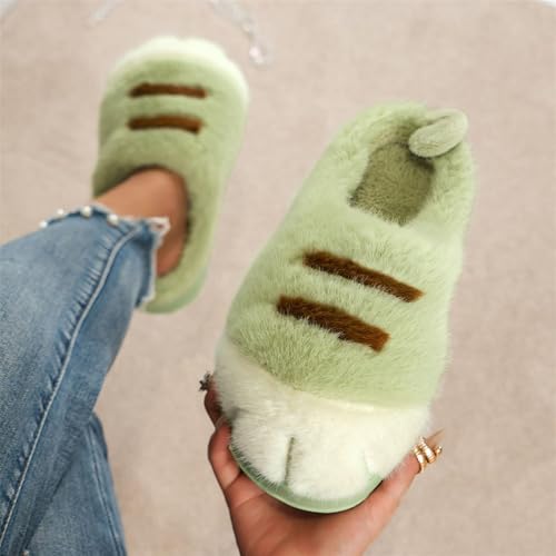 Zureto Cat Paw Slippers for women, Cat Feet Slipper, Indoor Outdoor Cute Funny 3D Cartoon Warm Fluffy Furry Winter House Shoes3