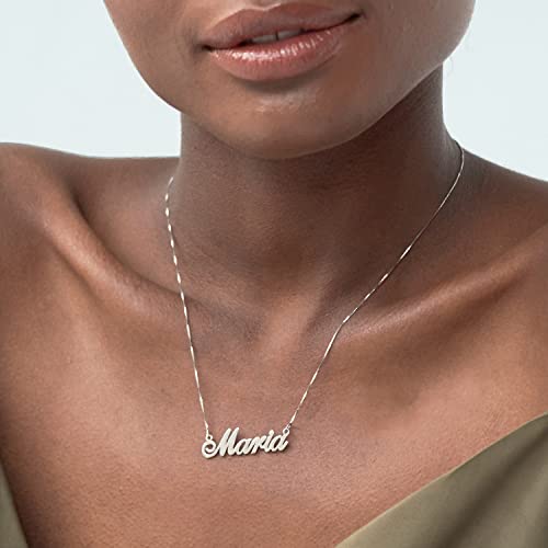 MyNameNecklace Personalized Name Necklace-Custom Nameplate Pendant Sterling Silver-Gold Plated- Solid Gold for Her - Image 4