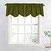 NICETOWN Blackout Curtain Valance for Window - 52 inches by 18 inches Solid Scalloped Valance for Bedroom/Kitchen/Living Room/Bathroom/Bay Window (Olive Green, 1 Panel)