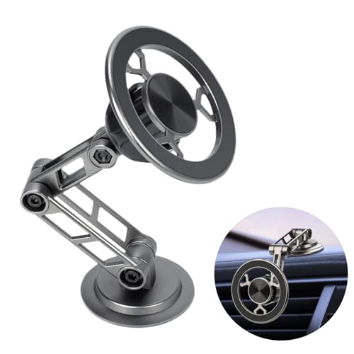 JQTOP Support de voiture Magsafe, support de téléphone ultra magnétique pour voitures, support universel pour tableau de bord pour iPhone 15 Pro Max Mini 14 13 12, compatible avec la coque Magsafe,