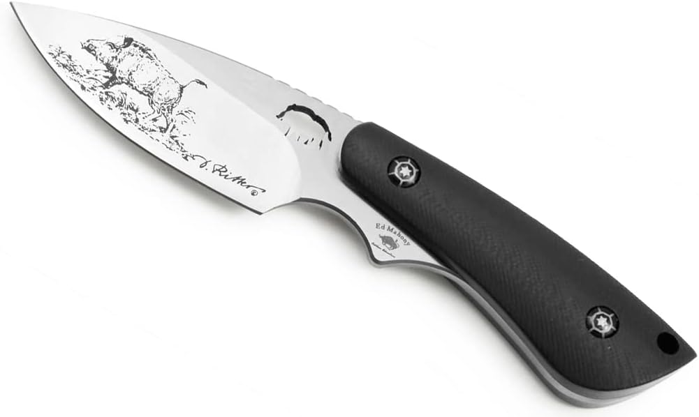 PUMAKnives IP Wildboar I Black G10 Spanish Made Hunting Knife with Leather Sheath