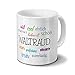 Mug Tasse günstig Kaufen-Tasse mit Namen Waltraud - Motiv Positive Eigenschaften - Namenstasse, Kaffeebecher, Mug, Becher, Kaffeetasse - Farbe Weiß