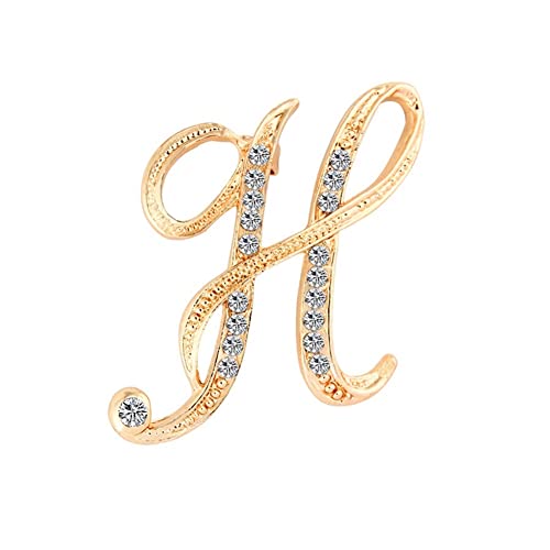Broche lettre cristal argenté au design haute joaillerie pour costume