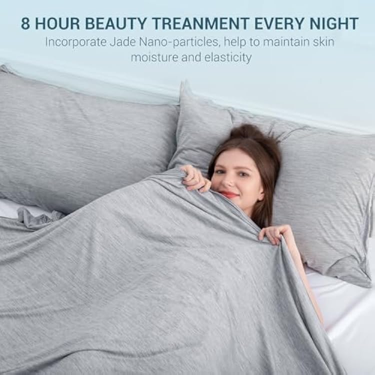 Elegear Grey Cooling Blanket 90 x 108 + Cooling Pillow Cases Queen (20'' x 30'') Bundle