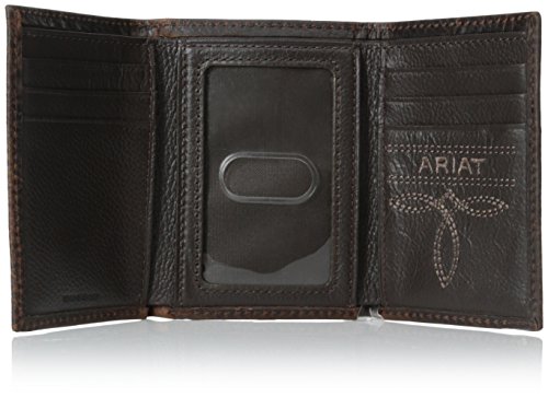 Ariat Men's Rowdy Distressed Leather Tri-Fold Wallet #TOP23