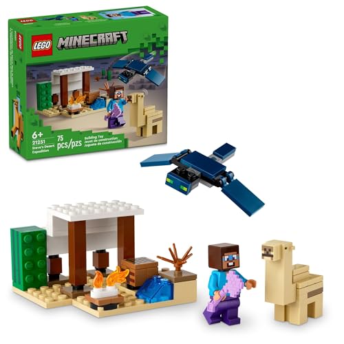 LEGO Minecraft Steve's Desert Expedition Building Toy, Biome with Minecraft House and Action...