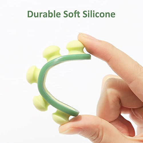 Image of Cable Organiser Protector Cable Management Clamps Self Adhesive Cable Holder Clips for Home, Office, Kitchen & Bathroom, Wire Management Clamps Silicone Adhesive Hooks (Green, 2)