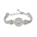 Ginger Snaps York Mixed Metal Bracelet | Interchangeable & Adjustable Snap Jewelry Collection | Choose Your Own Button Charms for Necklaces Bracelets | Standard Size | SN96-47