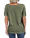 Danedvi Women Fashion Deep V-Neck Short Sleeve Tops Solid Casual Loose Basic T Shirt Army Green