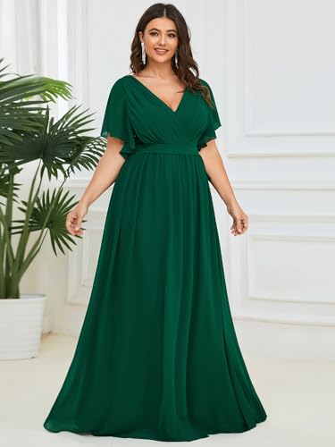 Image of Ever-Pretty Plus Women's Chiffon Maxi Plus Size Formal Bridesmaid Dresses