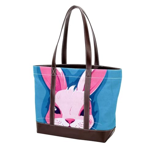 Sac fourre-tout en toile lapin idéal pour vos cours, le shopping et le bureau
