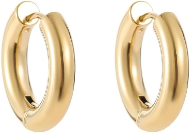 CAITLYNMINIMALIST Bold Chunky Hoops 18K Gold Sterling Silver Mixed Metal Earrings for Women Gift for Her