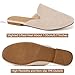 Ecetana Mules for Women Flats Shoes: Comfortable Slip On Casual Work Slides Round Toe Backless Loafers Apricot