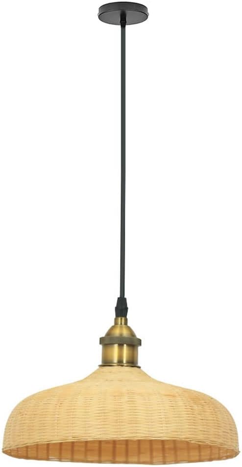 OnlyZoo Japanse Stijl Bamboe Weven Hanglamp, Moderne Geweven Droplight, Rieten Ambachtelijke Hanglamp, Handgemaakte Houten Kroonluchter, Voor Keuken Eiland Eetkamer