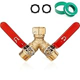 Caravista Garden Water Hose Splitter - RV Water Splitter 2 Way Heavy Duty Brass Spigot Hose Splitter - Outdoor...