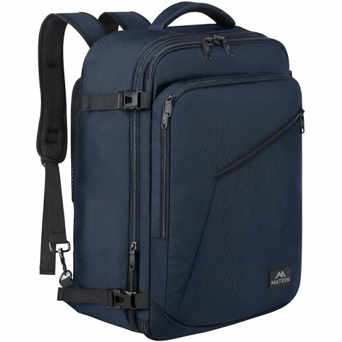 MATEIN Bagaż Podręczny 40x30x20, 24L Plecak Podróżny Męski i Damski do Ryanair, Eurowings, Wizzair, Vueling, Cabin Bag Travel Backpack do Pracy, Biznesu i Podróży, Niebieski