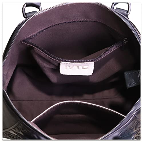 Bolso de cuero genuino vintage para mujer con asa superior miniatura 7