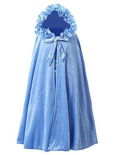 New front Capa de Princesa para Niñas Disfraz de Princesa Frozen Elsa,Anna,Cenicienta,Aurora,Rapunzel,Belle Capa Cosplay Costume Traje de Fiesta Navidad Carnaval Halloween Regalo Cumpleaños100-150 Cover