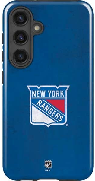 Skinit Impact Phone Case Compatible with Galaxy S24 - Officially Licensed NHL New York Rangers Distressed Design