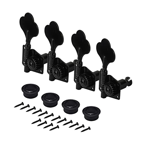tunery blokujące głowice 4 Sztuk Open Gear 4R Tunery Bass Machine Heads Tuning Pegs Black Gear Ratio 1:19 Dla Praworęcznego Basu Elektrycznego