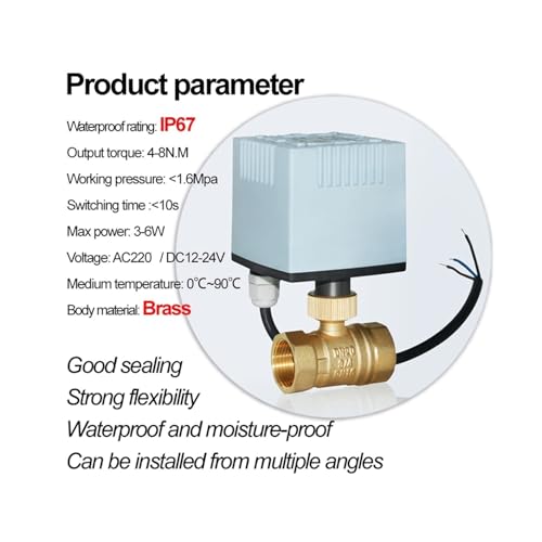 Válvula de bola eléctrica DN50 AC220V motorizada de 2 vías IP67 3