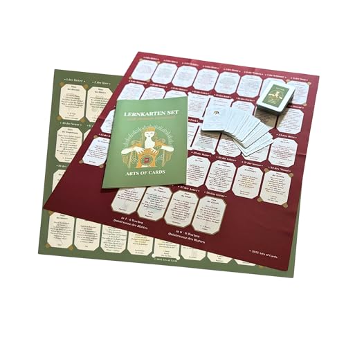 Lenormand großes Lernkarten Set mit Deck mit Bedeutungen und 2