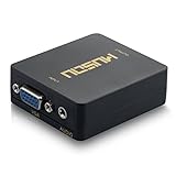 Musou VGA a HDMI Adaptador, VGA al convertidor de HDMI, Viene con Conector de Audio DE 3,5 mm, Salida Full HD 1080P, Negro