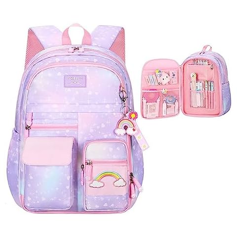 ETAISHOW Heart Star Print Purple Girls Backpack Cover