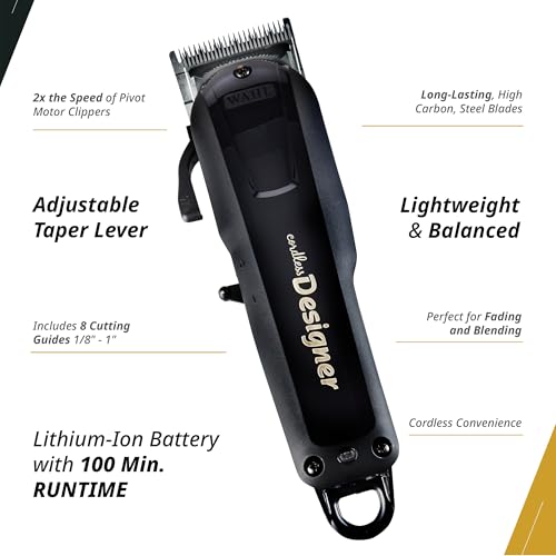 image for Wahl Professional Designer Cordless Clipper Lithium Ion Battery Powerf