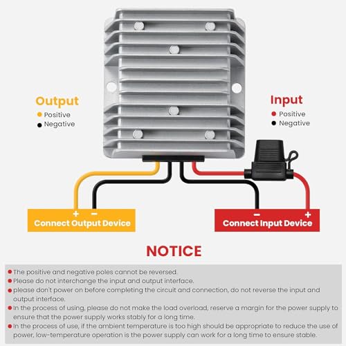 240W 30-60V to 24V DC-DC Buck Converter, 24V 10A Waterproof Voltage Step-Down Power Transformer Supply Module for Automotive, RV, Marine, Boat Dock, LED Lighting, Solar Panel, Off-Grid, Golf Cart3