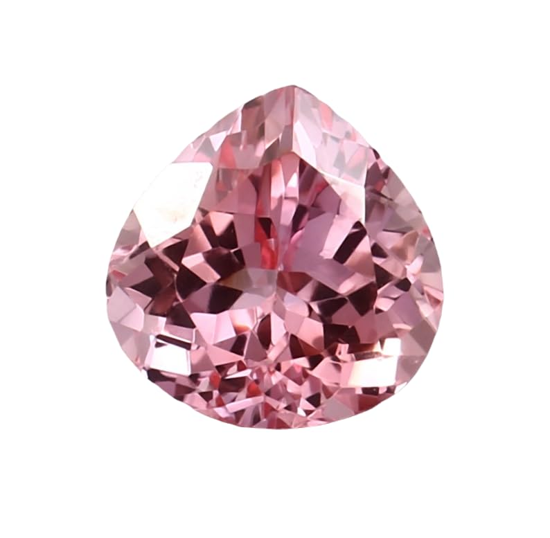 Morganite naturelle 12x12mm cœur, gemme facettée pour création bague pendentif bricolage