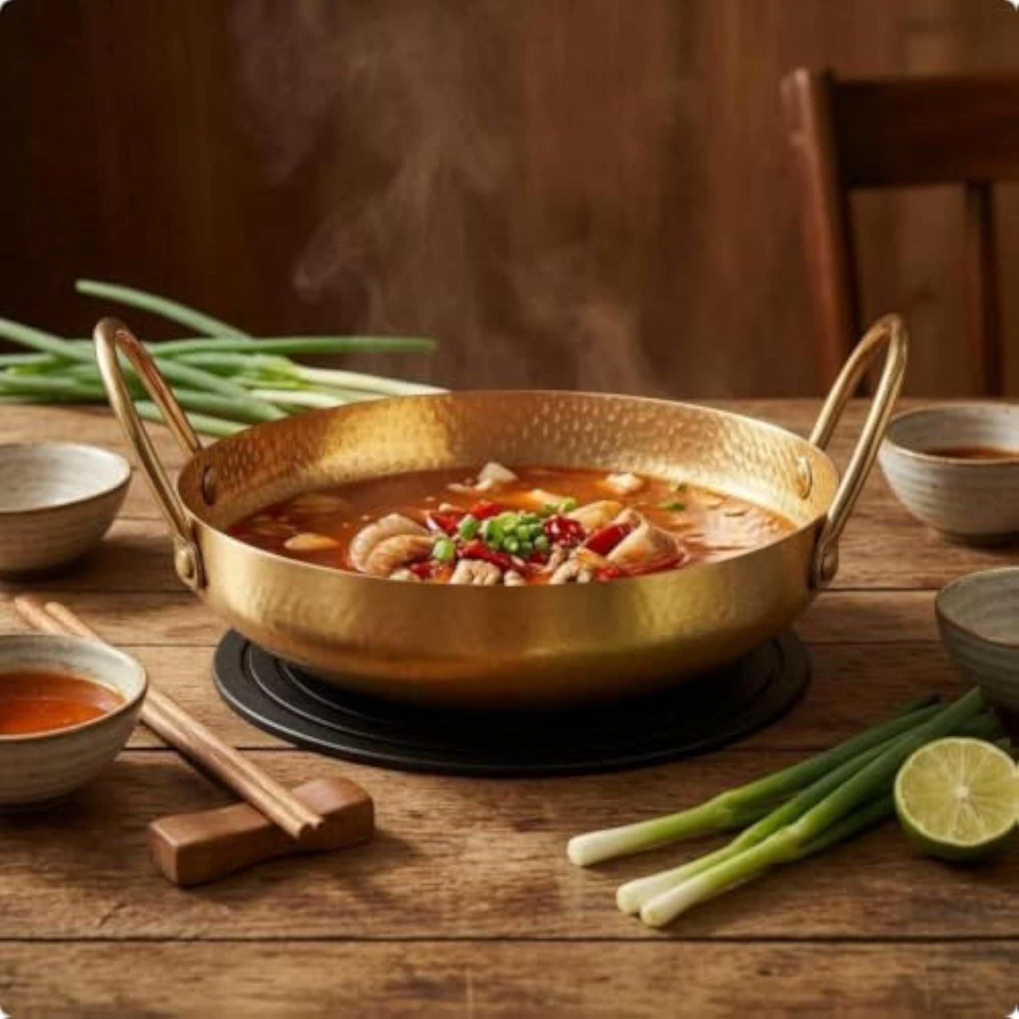 One-Piece Double Handle Stainless Steel Pot, 20cm Gold